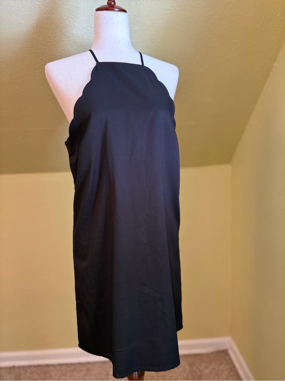 Lulu's Black Scallop Halter Mini Dress Little Black Dress Whimsigoth